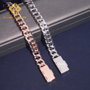 Hip Hop Rapper Jewelry 925 <b>Silver</b> Two Tones 13mm Two Rows Moissanite Cuban <b>Bracelet</b> Custom <b>Men</b> Iced Out Moissanite <b>Bracelet</b> - Product Image 6