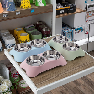 Grand bol de nourriture pour <span class=keywords><strong>animaux</strong></span> de compagnie de luxe écologique et durable en acier inoxydable à double bols <span class=keywords><strong>bassin</strong></span> étanche pour chiens chats poulets <span class=keywords><strong>animaux</strong></span> 5L - Product Image 6