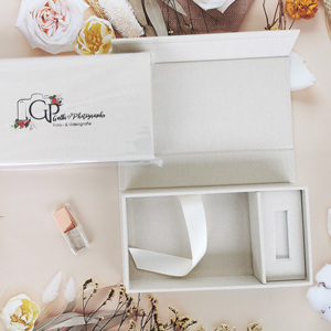 Caja de Fotos de Lino Color Crema, Beige y Negro, Lista <span class=keywords><strong>para</strong></span> Enviar, Regalo <span class=keywords><strong>para</strong></span> Fotógrafos, Álbum de Fotos 4x6 5x7, Caja <span class=keywords><strong>para</strong></span> Guardar Memorias USB de Cristal - Product Image 1