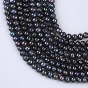 Wholesale 8-9mm Black Threaded Punch <b>Pearls</b> Natural Freshwater <b>Loose</b> Color <b>Pearls</b> for DIY Jewelry Zhuji <b>Pearls</b> - Product Image 4