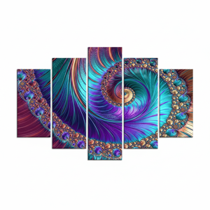 Modern Abstract Swirl <b>Canvas</b> Print: Vibrant <b>Wall</b> Decor Artwork,SET OF 5 MIX <b>CANVAS</b> - Product Image 2