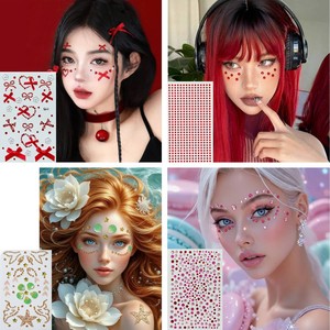 เทศกาลผีเสื้อแดง <span class=keywords><strong>ปลา</strong></span>คาร์ฟ หัวใจหลากสีสัน แต่งหน้าด้วยเพชรประดับ 3 มิติ สติ๊กเกอร์เพชรตกแต่งแบบติด - Product Image 2