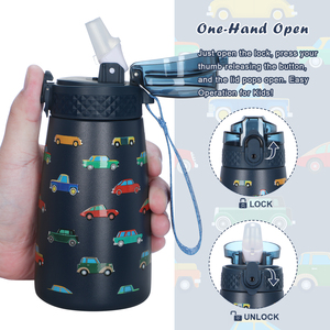 500ml Stainless Steel Vacuum <b>Insulated</b> With Handgrip Cute Kids Sports Tumbler Eco-friendly For Back To School - Product Image 3