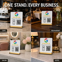 Support de menu de table en acrylique étanche personnalisable avec code QR NFC et RFID pour avis Google, distance de lecture 1-10 cm, 13,56 MHz, vente en gros