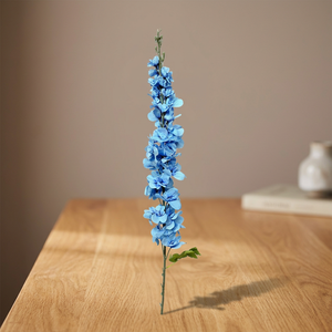 Fleur artificielle en soie bleue pivoine avec feuilles, faite à la main, pour mariage AFF-Stick-6.3 - Product Image 2