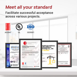 लैंडतेज आधुनिक फ्रेंच शैली काले सफेद ऊर्ध्वाधर एल्यूमीनियम ऊपर नीचे स्लाइडिंग सिंगल लटका हुआ sash खिड़कियां - Product Image 4