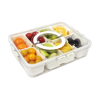 Boîte de rangement alimentaire portable, plateau de service divisé, plateaux à collation pour fruits, noix, boîte de rangement pour aliments, boîte à collation