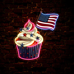 Tùy chỉnh Led Neon dấu hiệu treo tường trang trí bánh với cờ Mỹ LED chiếu sáng lên dấu hiệu cho cửa hàng của bạn kinh doanh cải thiện - Product Image 3