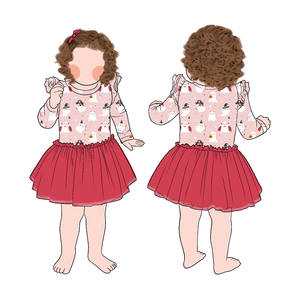 Venta caliente Top Cute Style Dress Girls <span class=keywords><strong>Ghost</strong></span> Print Tulle Flutter Vestido de manga larga Adecuado para el uso diario - Product Image 5