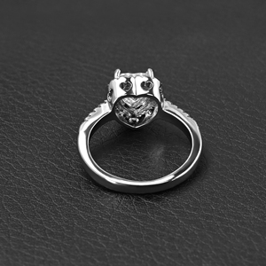 Anillo de Moissanita en Forma de Corazón de 1.2ct, Ajustable, D VVS1, Chapado en Oro de 18K, Anillo de Compromiso y Boda para Mujer, Venta al Por Mayor - Product Image 4