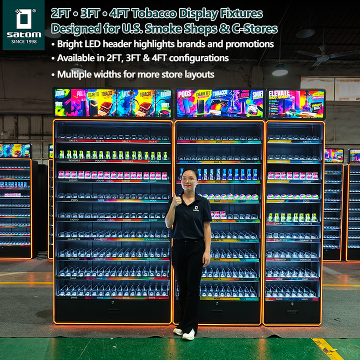 cigarette display stand company Factory Direct Sales Custom Racks Shop Store Design Display Shelf Smoke Shop Retail Store Counter Top Wire