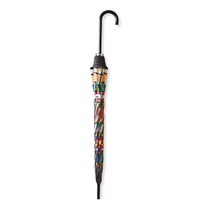 Nouveau Parapluie Populaire Style Palais Rétro Design Artistique Verre Teinté Ouverture Semi-Automatique Manche Long Droit Transparent pour Voyage