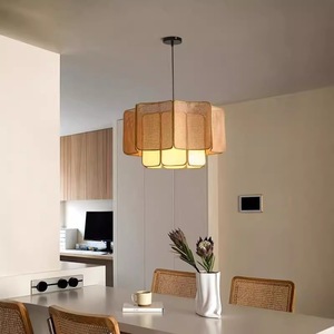 Rattan Chandelier Woven Pendant <strong>Light</strong> Hanging Ceiling <strong>Light</strong> Fixture <strong>Natural</strong> Rattan <strong>Shade</strong> for Dining Bedroom Living Room Indoor - Product Image 2
