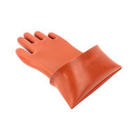 Gants isolants orange 12KV (type plat) - Longueur 38cm Antidérapants Résistants à l'usure Protection électrique Gants de sécurité pour électriciens