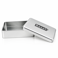 Boîte de rangement pour biscuits en fer blanc argenté mat, conteneur cadeau en métal pour l'emballage d'articles ménagers quotidiens