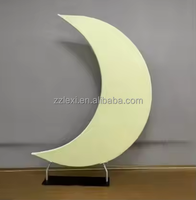 Rideaux de luxe en cristal et perles avec design d'arche de couverture lunaire en alliage d'aluminium acrylique pour les décorations de plafond de mariage, d'événements et de fêtes