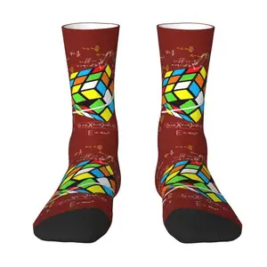 Customized Math Rubik Rubix Cube Caps Dress Socks For Warm Fashion Crew Socks