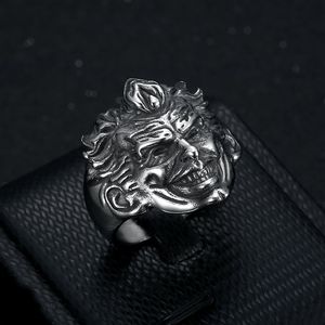 Punk <b>Ring</b> Men Stainless Steel Clown Face 3D Engraving Retro <b>Skull</b> Design Gift Jewelry - Product Image 2