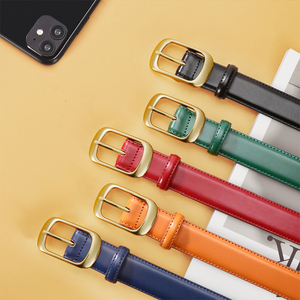 <span class=keywords><strong>Ceinture</strong></span> en cuir véritable rétro européenne et américaine pour femmes, <span class=keywords><strong>boucle</strong></span> à ardillon <span class=keywords><strong>dorée</strong></span> pour un usage quotidien et un cadeau - Product Image 2