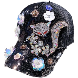 Casquette de <span class=keywords><strong>baseball</strong></span> polyvalente en PVC à motif animalier, pour femme, printemps-été, élégante, tendance, ornée de strass, chapeau de soleil tendance - Product Image 5
