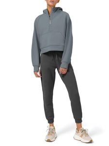 Sweat à Capuche Brodé Décontracté Pull Demi Zip - Product Image 4