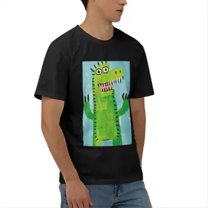 เสื้อยืดแขนสั้นโอเวอร์ไซส์ผ้าคอตตอนคอมบ์น้ำหนักมากสำหรับผู้ชายพิมพ์ลายผ้าไหมย้อมสี - Product Image 3