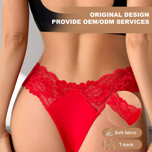 Slip Tanga in Pizzo Solido Traspirante da <span class=keywords><strong>Donna</strong></span>, T-Back Sexy Senza Cuciture per <span class=keywords><strong>Donna</strong></span> - Vendita all'Ingrosso - Product Image 3