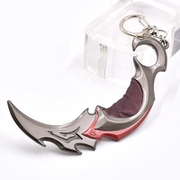 Mini modèle d'armes en métal porte-clés de jeu Valorants accessoires couteaux modèle porte-clés avec lumineux pour cadeau créatif