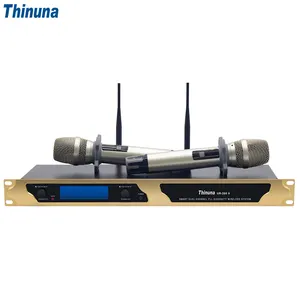 Thinuna UR-200 II çift alıcı tasarım KTV kablosuz mikrofon rophone UHF kablosuz mikrofon el mikrofonu sahne ve Karaoke
