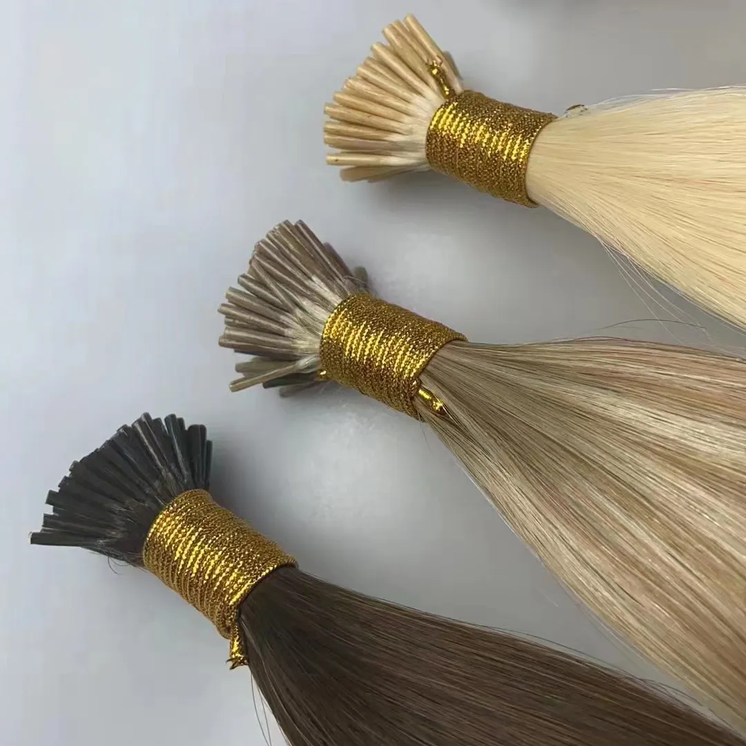 Groothandel I-Tip Ruwe Virgin Plus Haar Extensions Vendor Cuticula Uitgelijnd Echte Russische Keratine K Itip Ik Tip Human hair Extensions