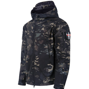 Ngoài Trời Cộng Với Kích Thước Fleeces Ngụy Trang Windproof Sharkskin <span class=keywords><strong>Softshell</strong></span> Chiến Thuật Áo Khoác Cho Nam Giới - Product Image 6