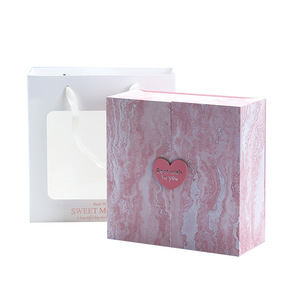 [En Stock] fête des mères sens rituel Double porte <span class=keywords><strong>coffret</strong></span> cadeau ensemble fenêtre sacs Portable carré cadeau anniversaire <span class=keywords><strong>rose</strong></span> boîte d'emballage - Product Image 4