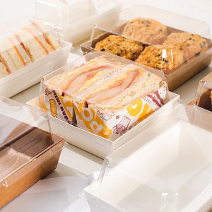 Boîte d'emballage pour sandwichs, viande effilochée, <span class=keywords><strong>Xiao</strong></span> Bei Xue <span class=keywords><strong>Mei</strong></span> Niang, jetable, pour gâteaux roulés, transparente, carrée, qualité alimentaire - Product Image 1