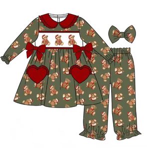 Pyjamas de Noël Assortis pour la Famille Longlv, Imprimé Ours en Peluche, Sans Manches, Écologiques, en Spandex/Polyester, Ensemble de Vêtements de Nuit pour les Fêtes - Product Image 5