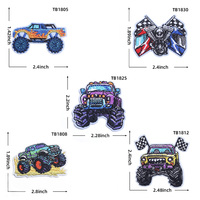 Patch brodé de camion de course thermocollant pour vêtements, vestes et sacs à dos