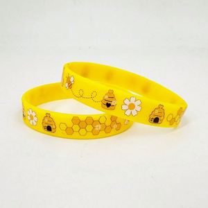 Customized Little Bee Colorful Printed <b>Cute</b> Cartoon Pattern Wrist Band Theme Party Jewelry Men's and Women's Silicone <b>Bracelet</b> - Product Image 5