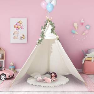 Tente <span class=keywords><strong>tipi</strong></span> blanche de 7' de grande taille, 5 côtés en toile, tente <span class=keywords><strong>tipi</strong></span> pour enfants, tentes d'<span class=keywords><strong>intérieur</strong></span> et d'extérieur pour adultes, fête, mariage, accessoire photo - Product Image 3