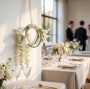 Ramo de Novia Artesanal de Lujo, Hecho a Mano, con Flores Artificiales de Tacto Real, Estilo Cascada, Decoración para Bodas y Fiestas, Estilo Old Money 2026 - Product Image 4