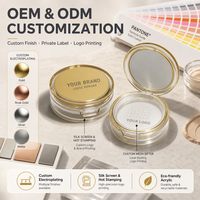 Boîtier compact rond vide personnalisé pour coussin d'air, emballage cosmétique avec miroir, conteneur de poudre BB CC pour marques de maquillage