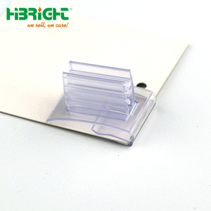 Transparent <b>Plastic</b> PVC Retail <b>Channel</b> Hinged Tooth Gripper Flag Signage Sign Holder Customizable Size Logo for Supermarket - Product Image 3
