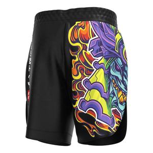 กางเกงขาสั้นพิมพ์ลายหน้าผีสำหรับนักมวยมวยไทย BJJ MMA - Product Image 4