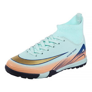 Zapatos de Fútbol de Caña Alta, Parte Superior Sintética, Forro de Malla, Suela de Goma, Unisex, Transpirables, Tacos de Entrenamiento - Product Image 1