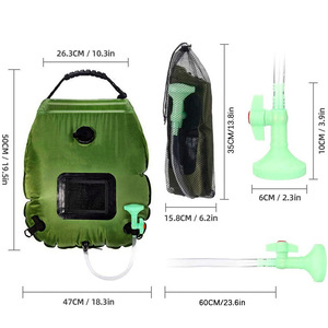 Bolsa de ducha solar portátil de 20L, material de PVC plegable, impermeable y duradero, adecuada para acampar y hacer senderismo al aire libre - Product Image 5