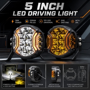 ไฟสปอตไลท์ LED เมชา5นิ้ว58W <span class=keywords><strong>12V</strong></span>-24V <span class=keywords><strong>OSRAM</strong></span> P8เปล่งแสงด้านข้างพร้อม DRL สำหรับรถออฟโรด SUV - Product Image 2