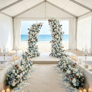 Arco de Flores para Boda, Fondo de Escenario, Ramo de Rosas Simuladas, Decoración de Arco de Flores Hecho a Mano - Product Image 1