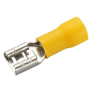 Desconectores rápidos fêmea, conector de fio de pá isolado em vinil terminal de crimpagem 12-10 awg amarelo