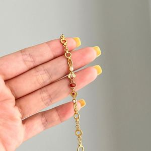 Dylam Trending Design 18K Gold Plated 925 Silver Link Chain High Quality South <b>Red</b> Agate Pendant <b>Bracelets</b> - Product Image 4