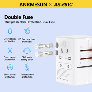 글로벌 트래블 65W 고속 충전 기능 범용 플러그 앤 소켓 트래블 어댑터 - Product Image 6