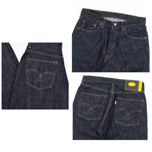 Custom <b>Button</b> <b>Fly</b> Japanese Selvedge Denim <b>Jean</b> Streetwear Contrast Stitching Baggy <b>Jeans</b> Hombre Leather Patch Casual <b>Jeans</b> Men - Product Image 2