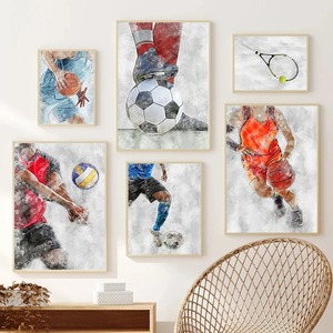 Affiche abstraite de football américain toile peinture gants de boxe haltérophilie Sport mur photo pour salle de sport décoration de la maison - Product Image 3